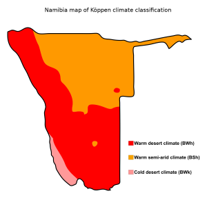 Climate Map of Namibia
