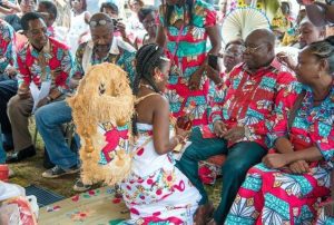 Central African Bride seeking blessings from elders