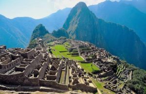 Ancient ruins of Machu Picchu in Peru.