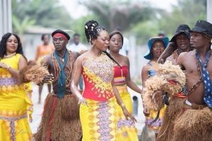 Traditional dance during a Central African Wedding