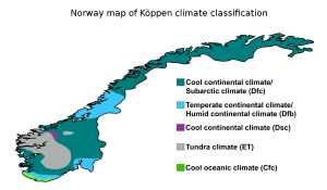 Climate Map for Norway