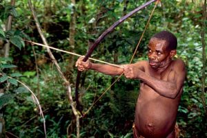 Pygmies Hunting in the Forest